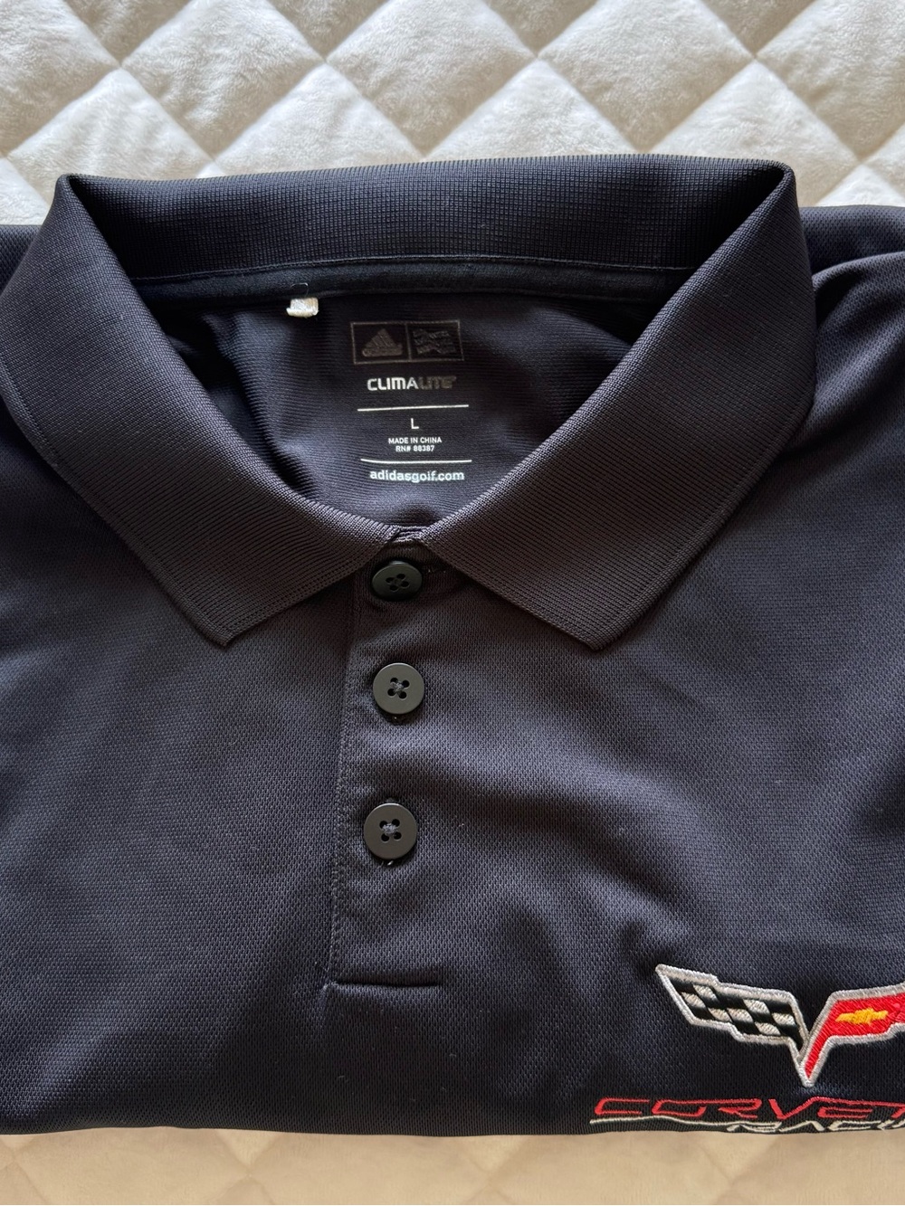 Adidas Climalite Corvette Racing Polo Shirt Skull - Men's Large